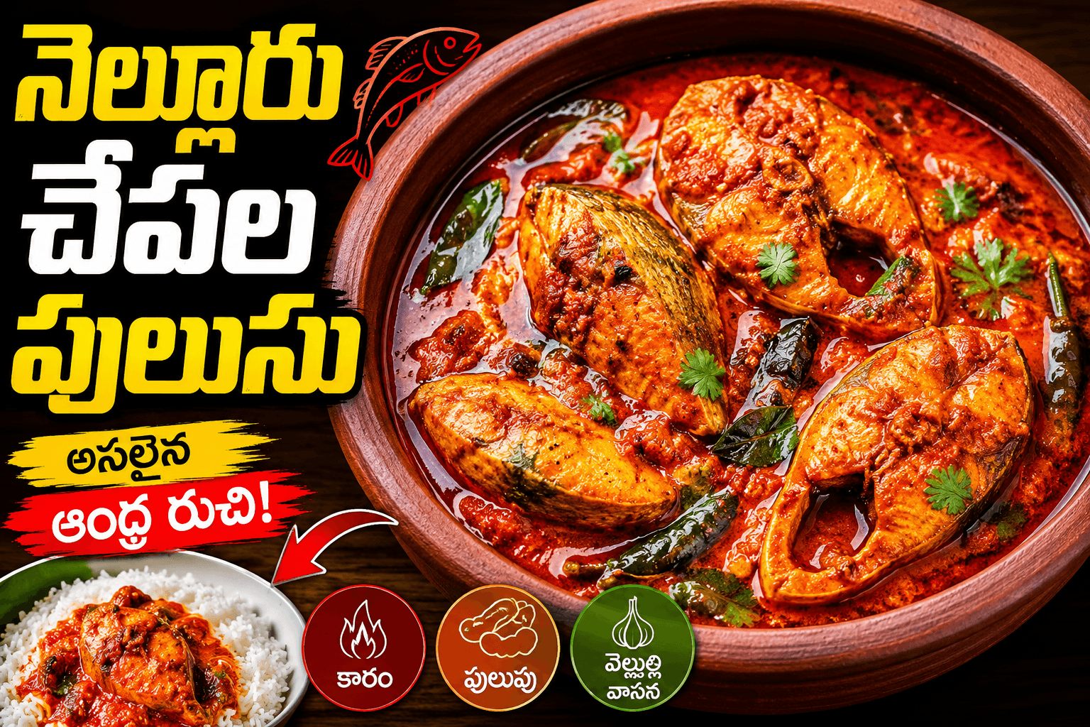 Nellore Fish Curry Recipe in Telugu – Authentic Andhra Style Chepala Pulusu