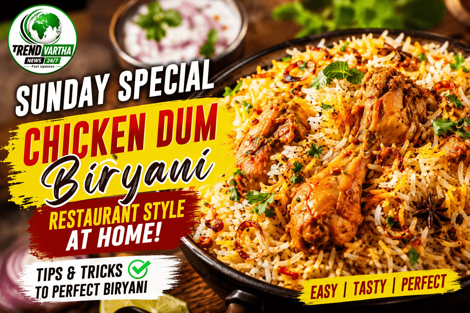 Sunday Special Chicken Dum Biryani Recipe at Home