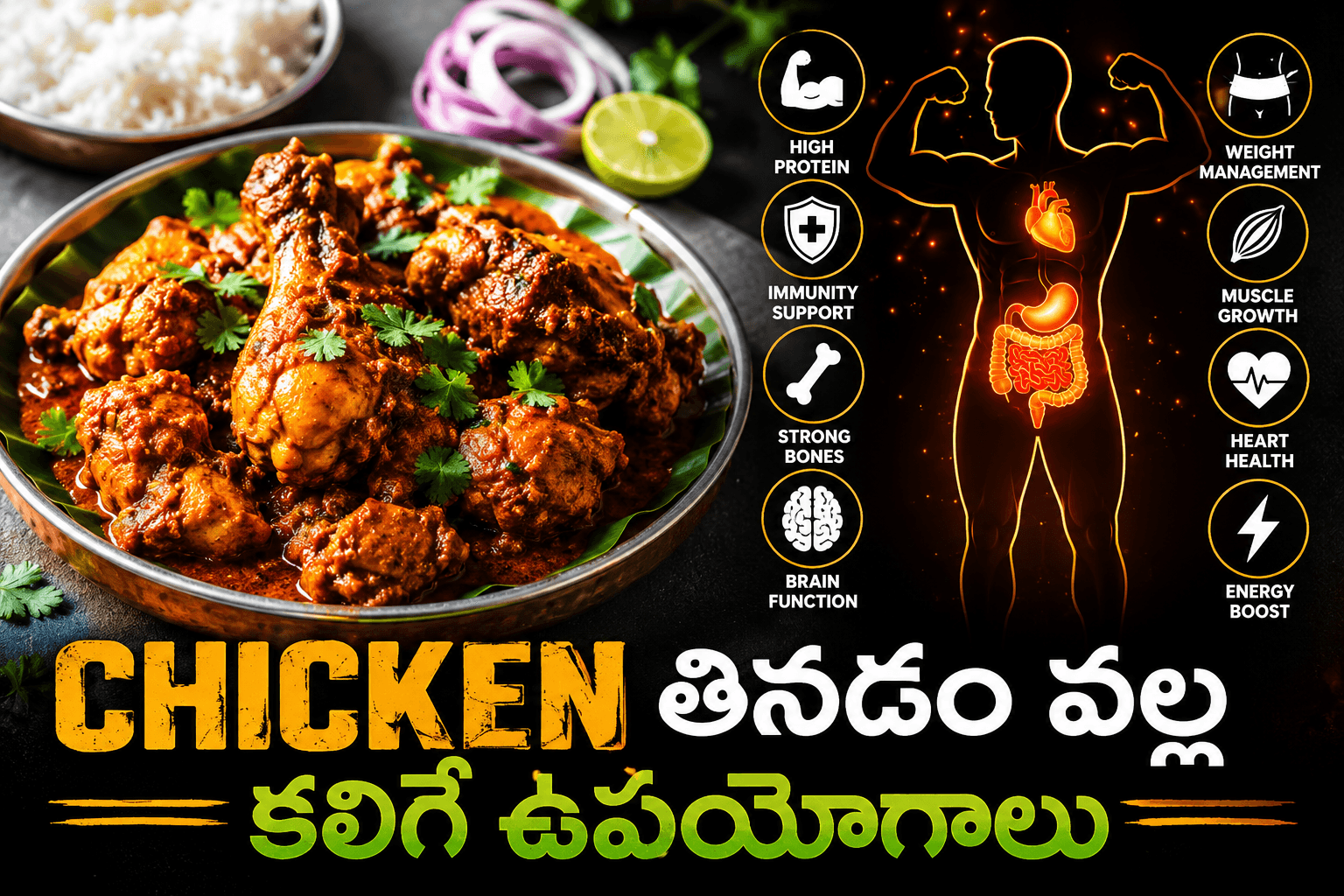 Health Benefits of Chicken in Telugu